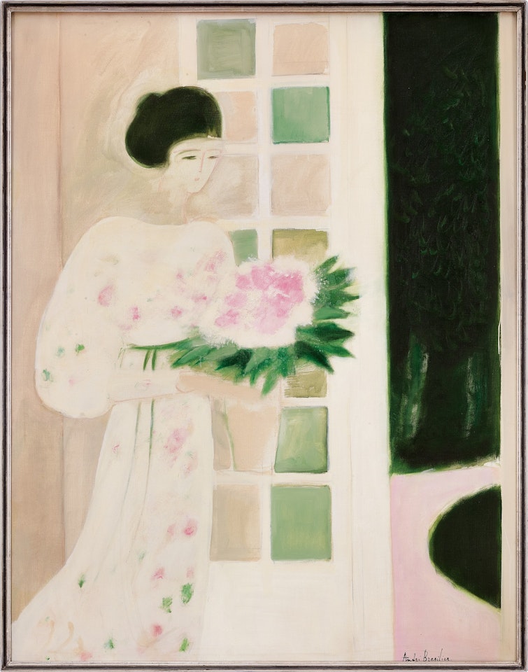Jeune femme au bouquet by André Brasilier
