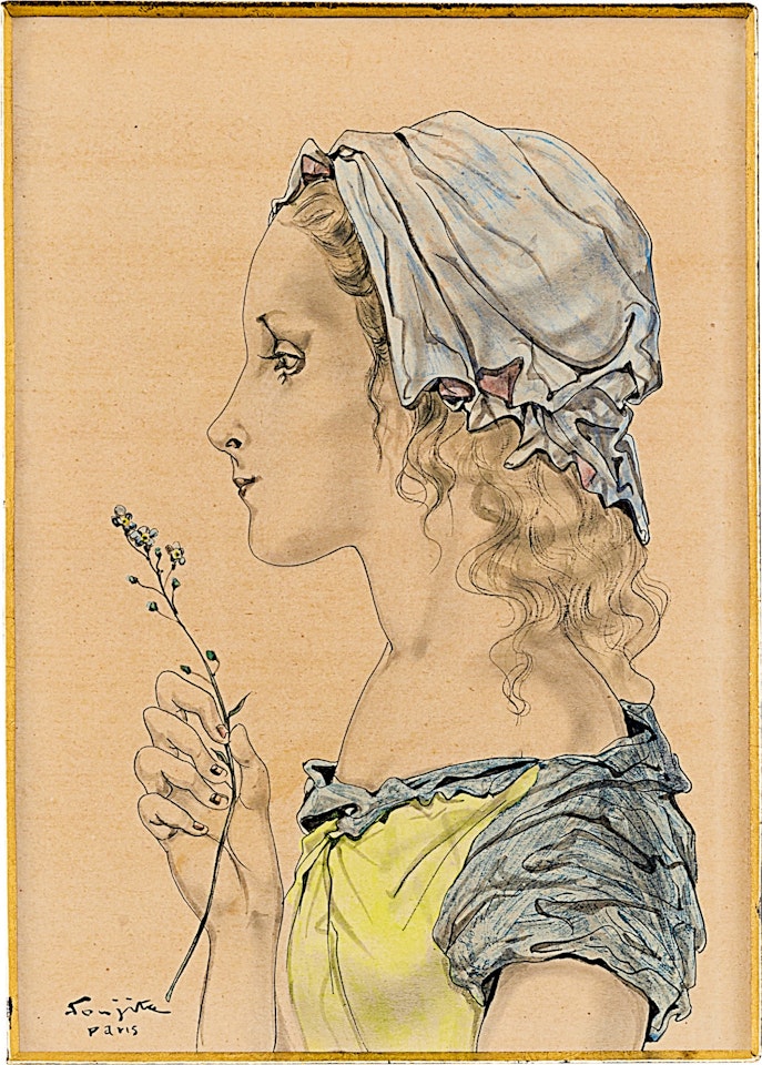 Jeune fille à la fleur by Leonard Tsuguharu Foujita