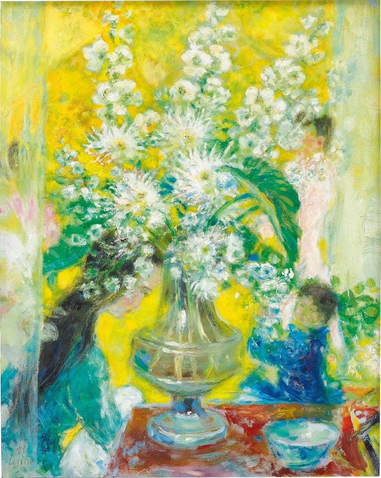 Femme, enfants et fleurs (Woman, children and flowers)  by Le Pho