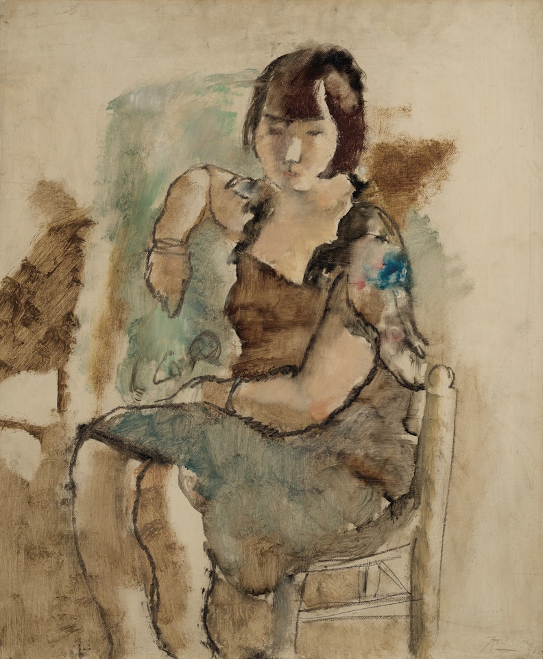 Lucy sur une chaise by Jules Pascin