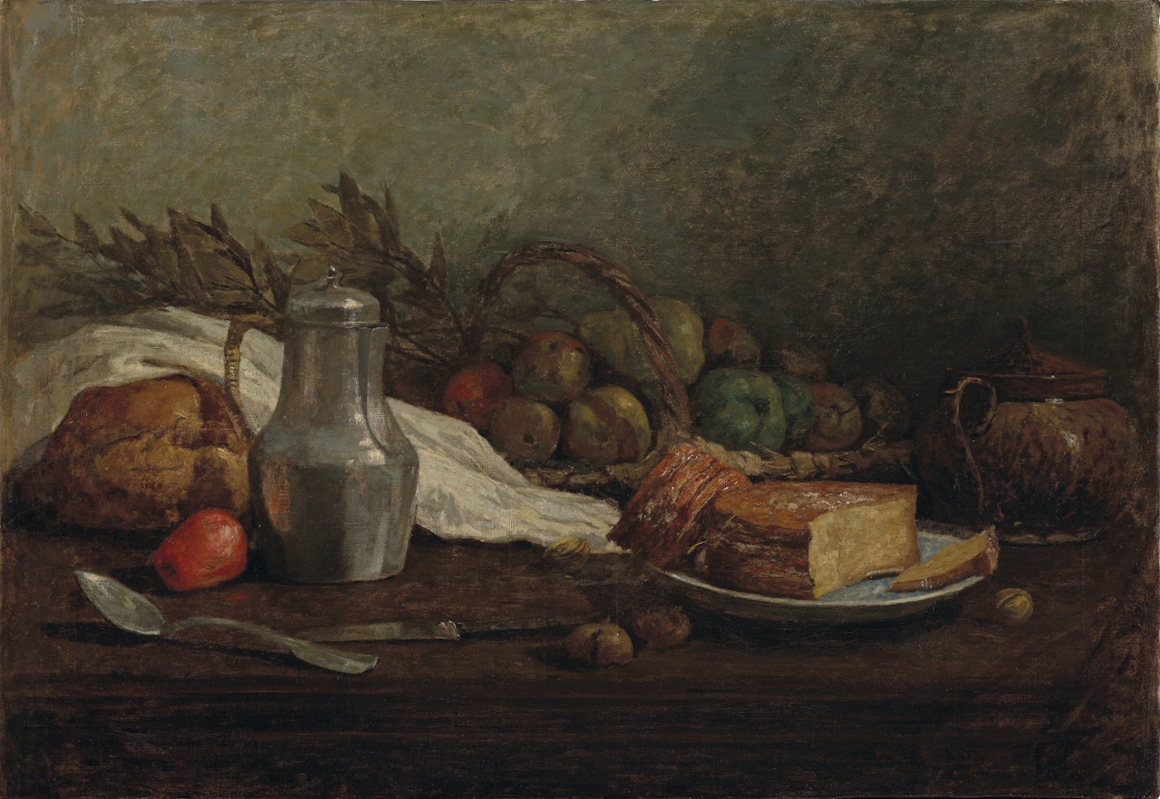 Nature morte au pichet d'étain by Eugène Boudin