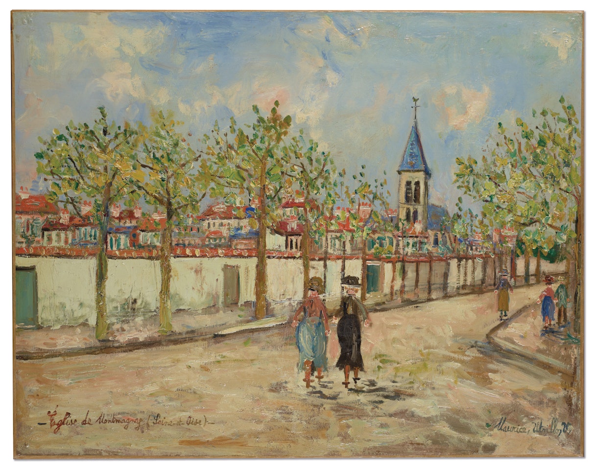 Avenue des tilleuls, l'église de Montmagny (Val d'Oise) by Maurice Utrillo
