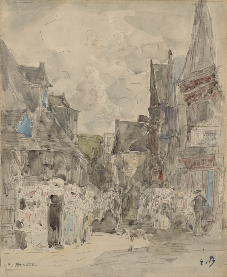 Pardon en Bretagne by Eugène Boudin