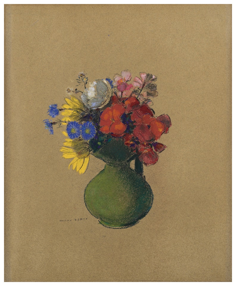 Géraniums et fleurs des champs by Odilon Redon