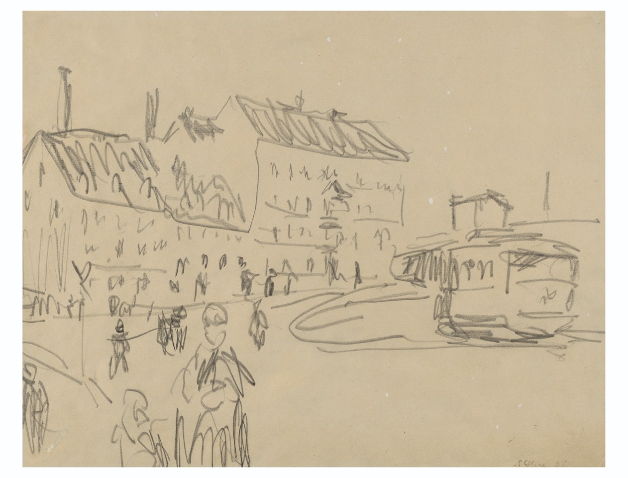Strassenbahn in Dresden by Ernst Ludwig Kirchner