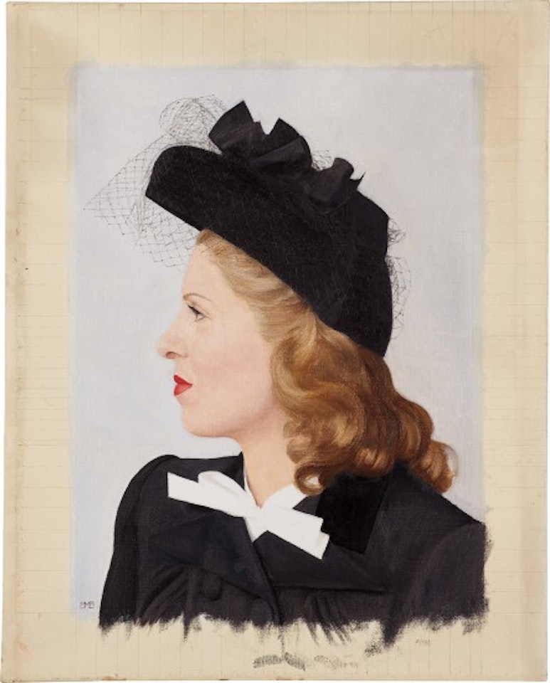 Femme de profil au chapeau noir by Bernard Boutet de Monvel
