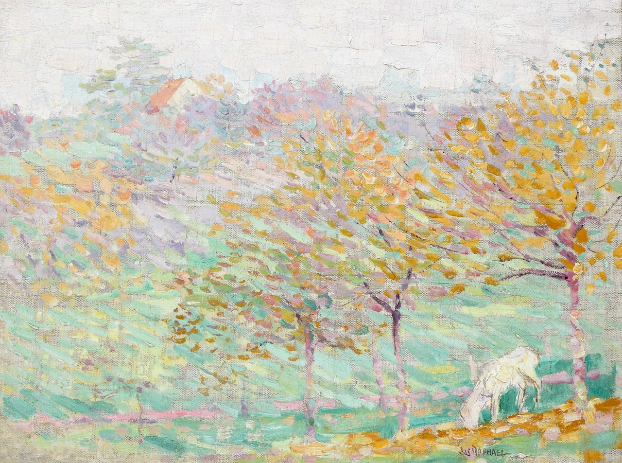 Artist's Home, Uccle, Belgium, with Orchard by Joseph Raphael
