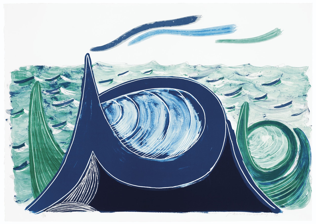 The Wave, A Lithograph by David Hockney