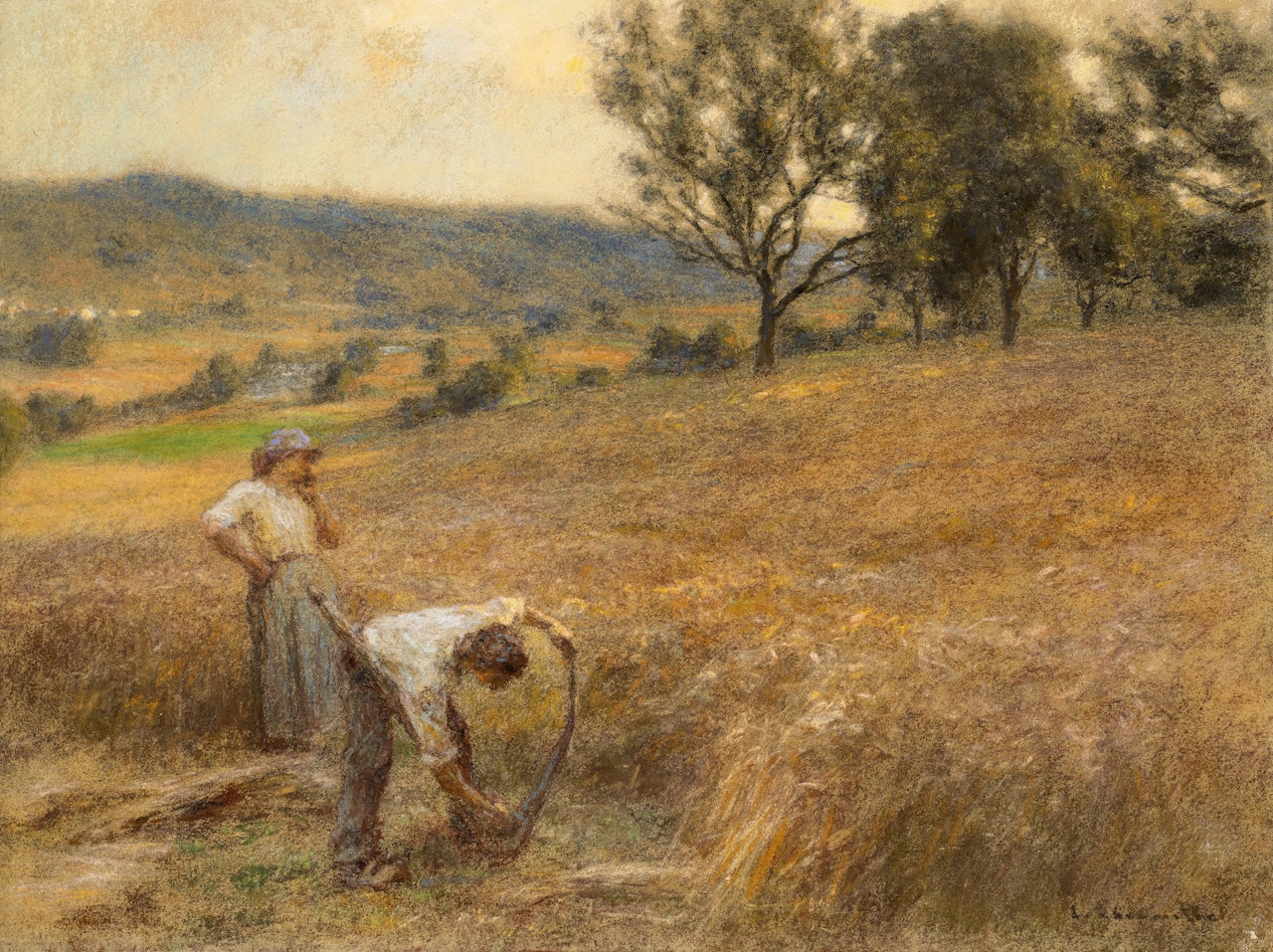 Faucheurs, deux figures by Léon Augustin Lhermitte