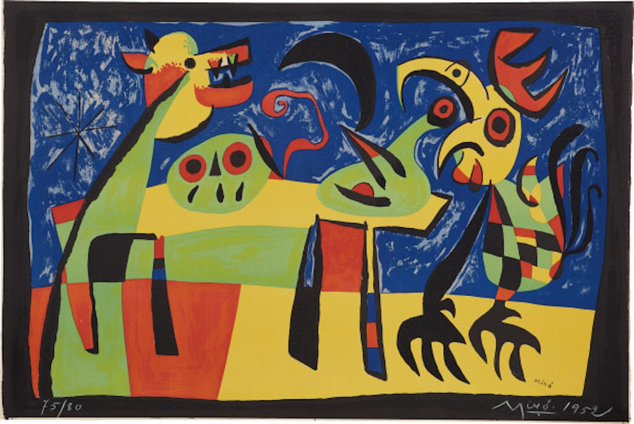 Le Chien aboyant à la lune (Dog Barking at the Moon) (M. 189) by Joan Miró