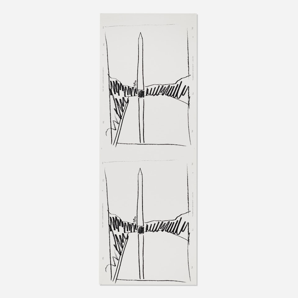 Washington Monument (uncut sheet of two) by Andy Warhol