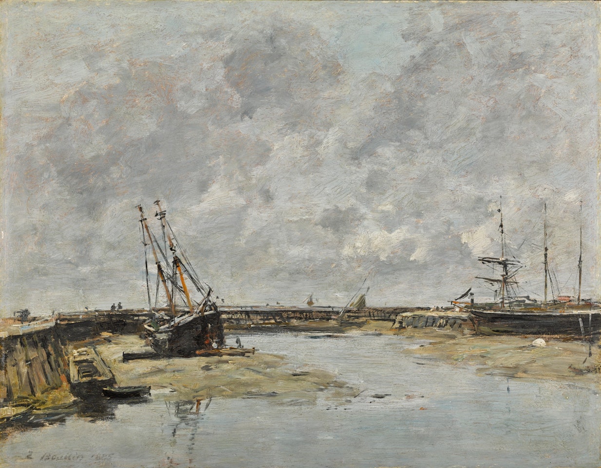 Trouville, les jetées, marée basse by Eugène Boudin
