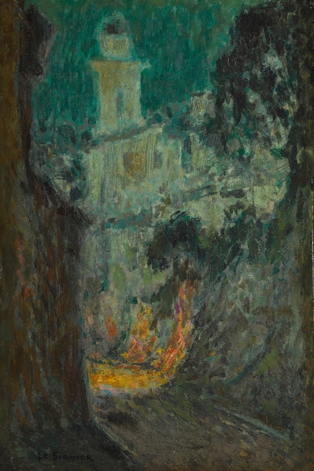 La rue au Clair de Lune, Villefranche-sur-mer by Henri Le Sidaner
