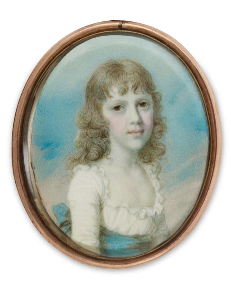 Portrait of a young girl, traditionally identifed as Mary Spencer Shirley (1784-1820), circa 1795 by Richard Cosway
