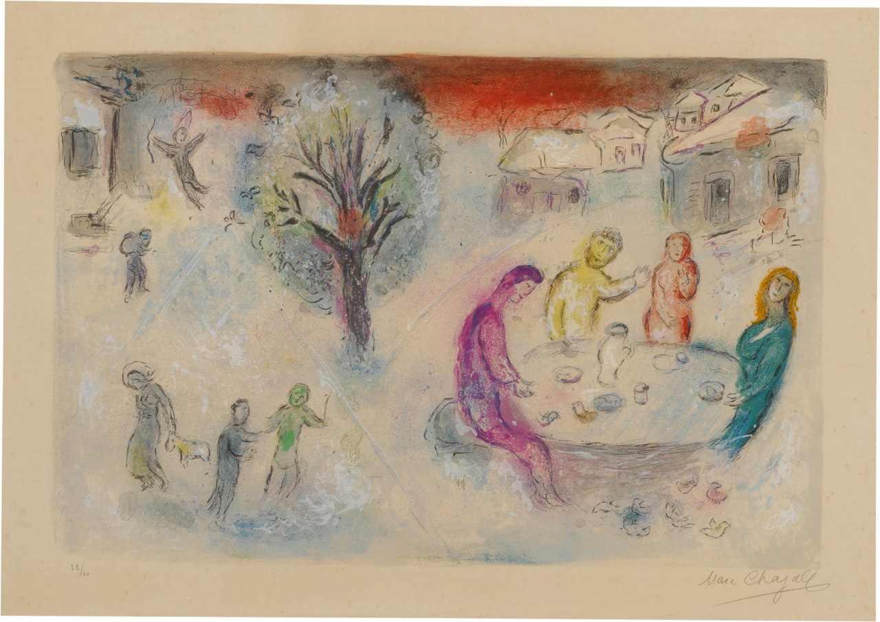 The Meal at Dryas's House (Mourlot 334) by Marc Chagall
