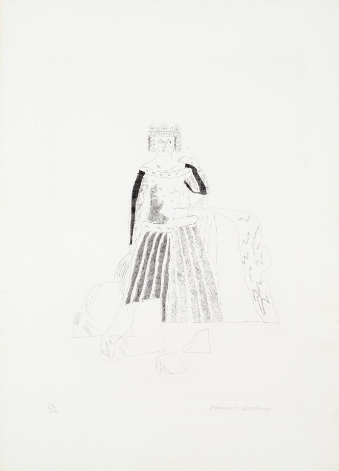 The Rescued Princess, from 'Illustrations for Six Fairy Tales from the Brothers Grimm' (MCA Tokyo 99; Scottish Arts Council 102) by David Hockney