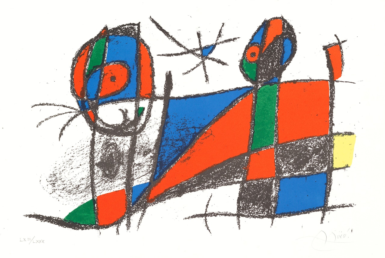 One plate, from 'Miró Lithographe II' (Cramer Books 198) by Joan Miró