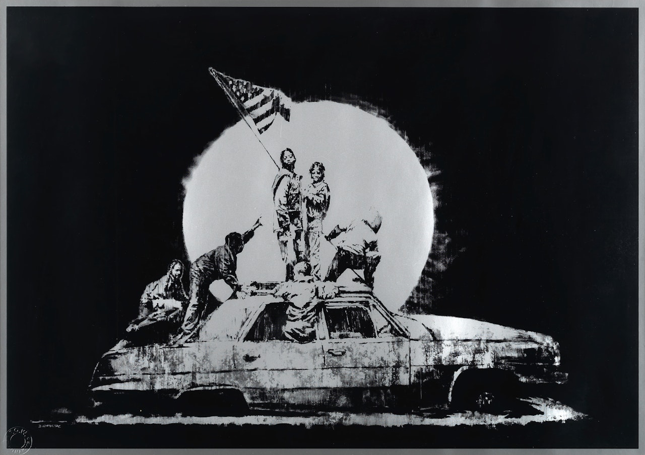 Flag (Silver) by Banksy