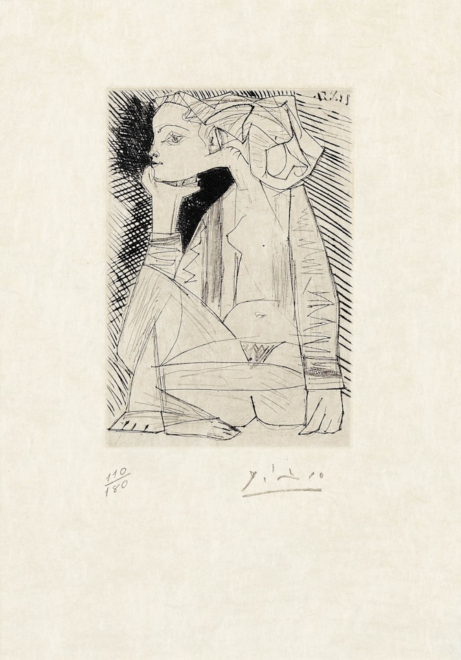 Woman Sitting cross-legged  by Pablo Picasso