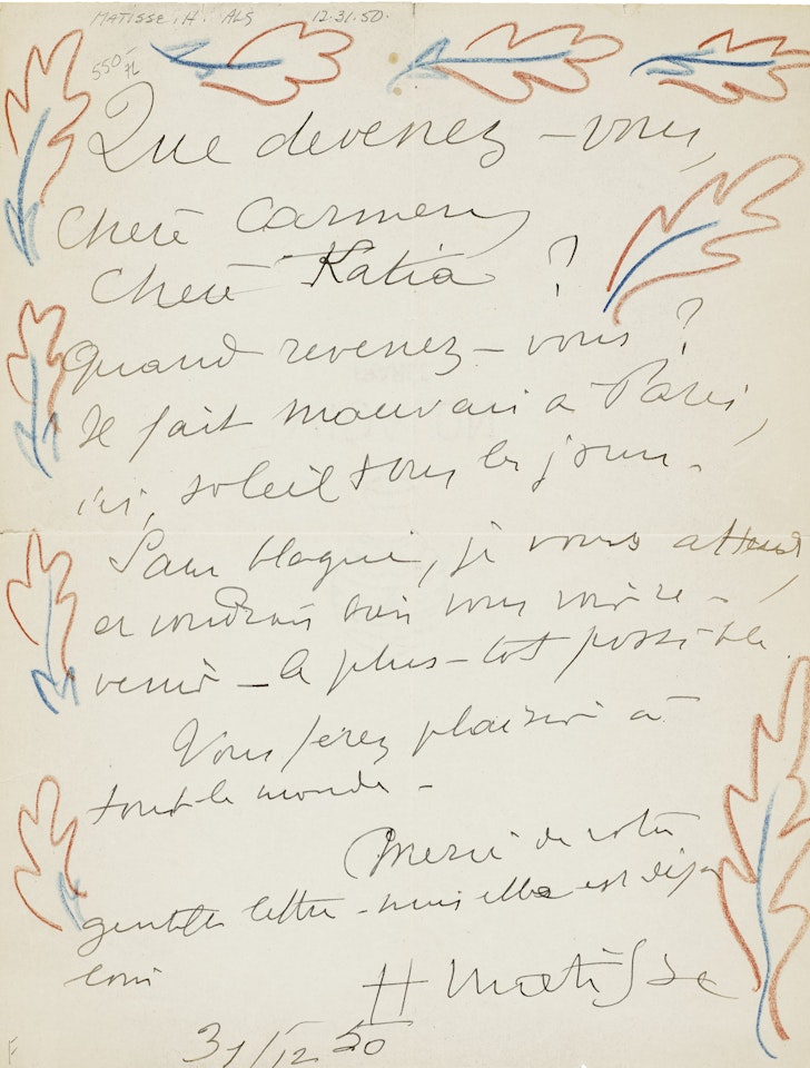 Lettre by Henri Matisse