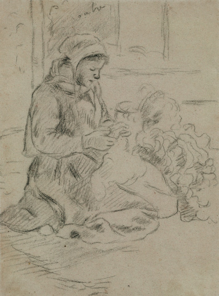 Cardeuse de laine by Camille Pissarro