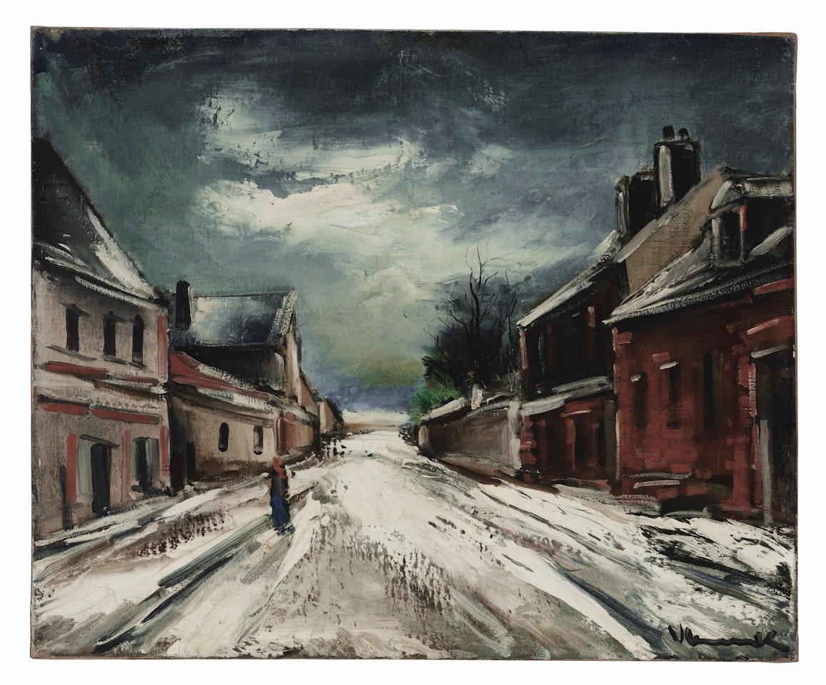 Rue de village enneigée by Maurice de Vlaminck