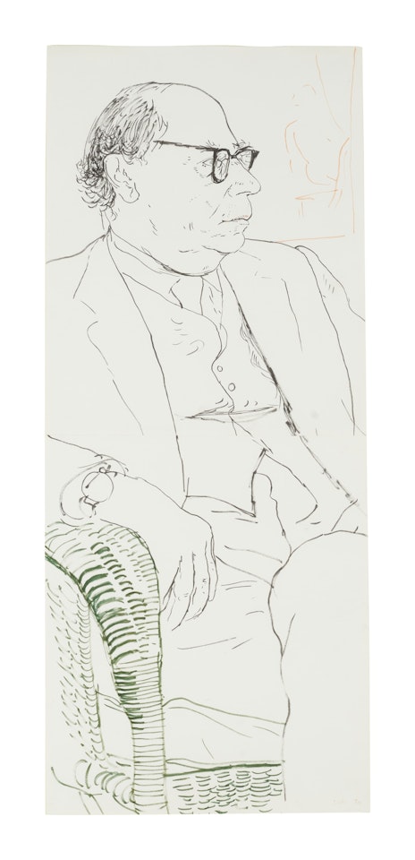 Sir Isaiah Berlin in a Wicker Chair by David Hockney