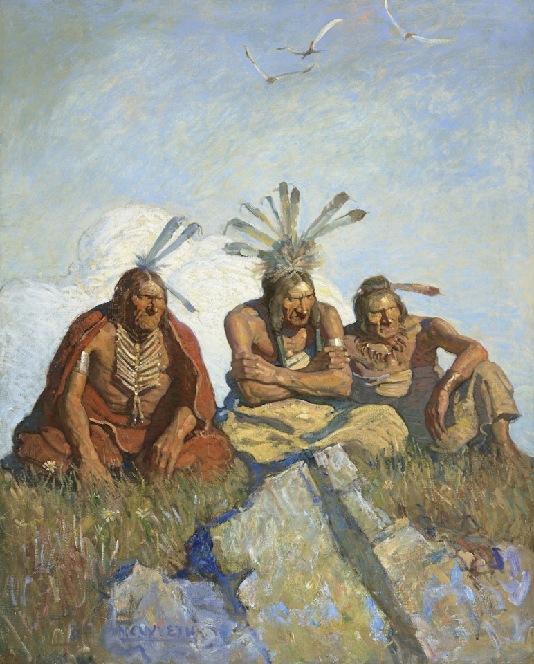 "Nothing would escape their black, jewel-like inscrutable eyes..." (The Guardians) by Newell Convers Wyeth