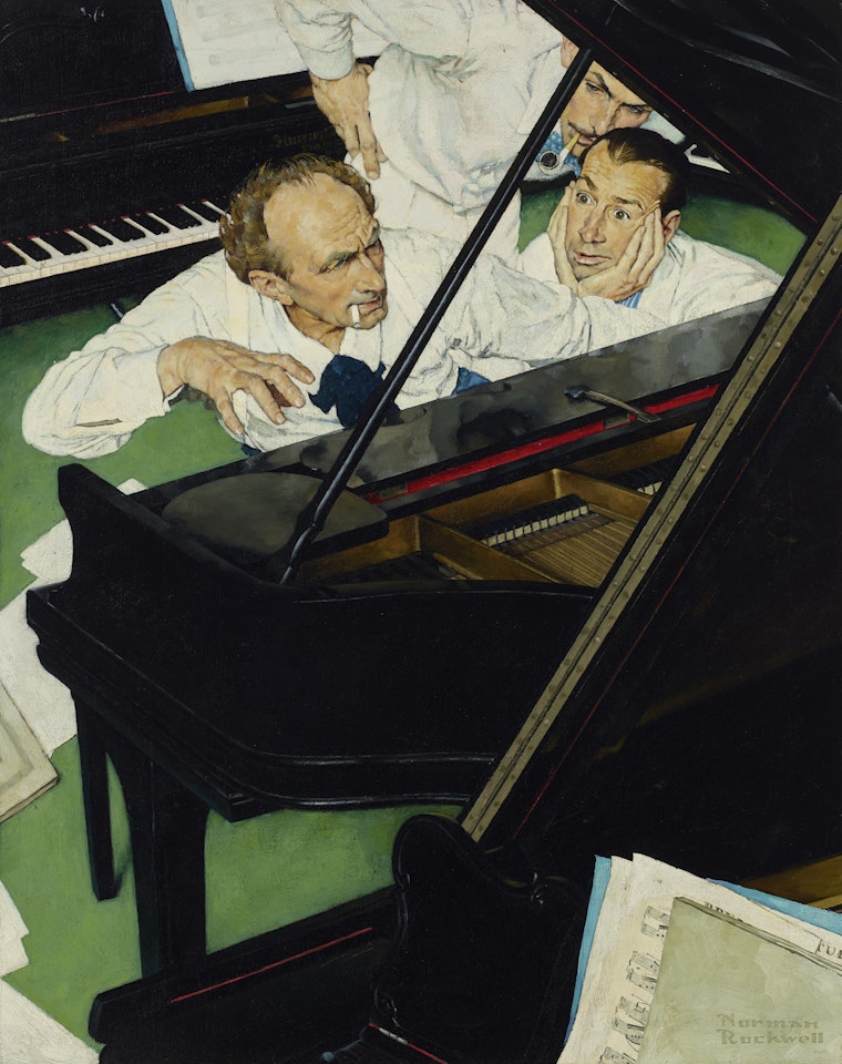 Jeff Raleigh's Piano Solo ("'Oh Lord,' Jeff said prayerfully, 'I wish Alice was here. Oh, I wish she could hear this...'") (The Virtuoso) by Norman Rockwell