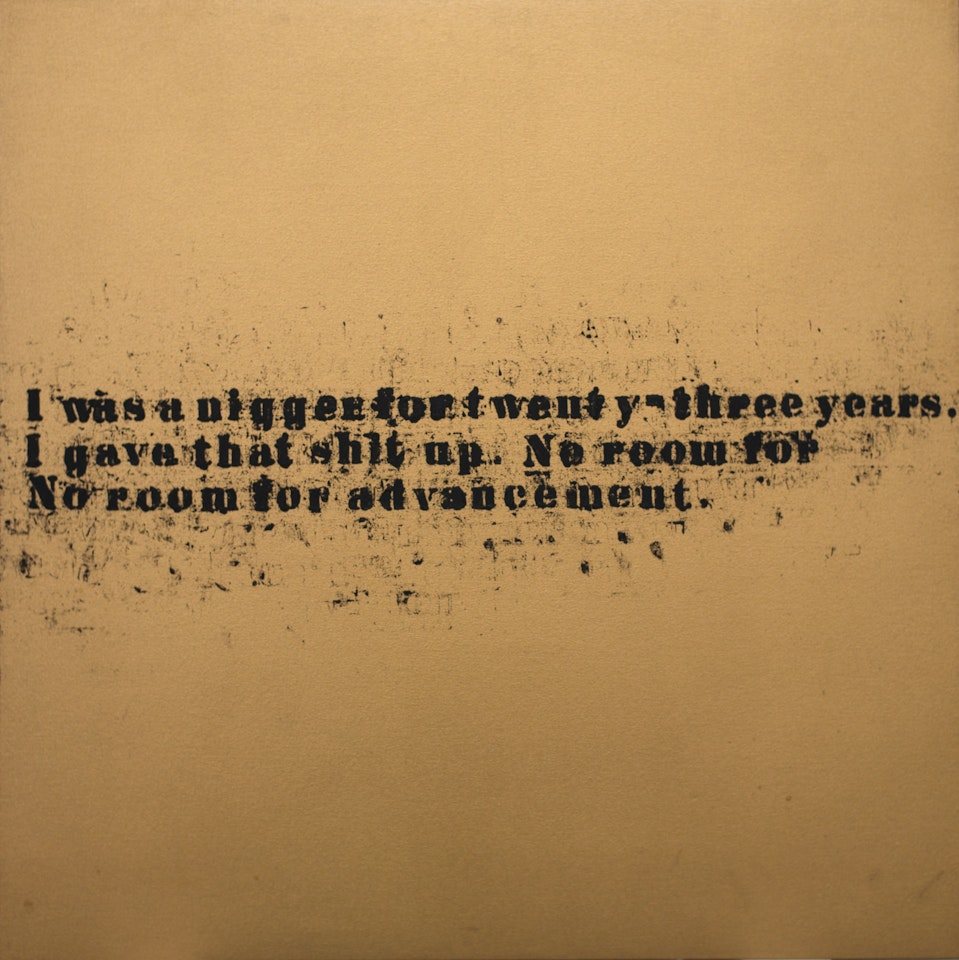 No Room (Gold) #6 by Glenn Ligon