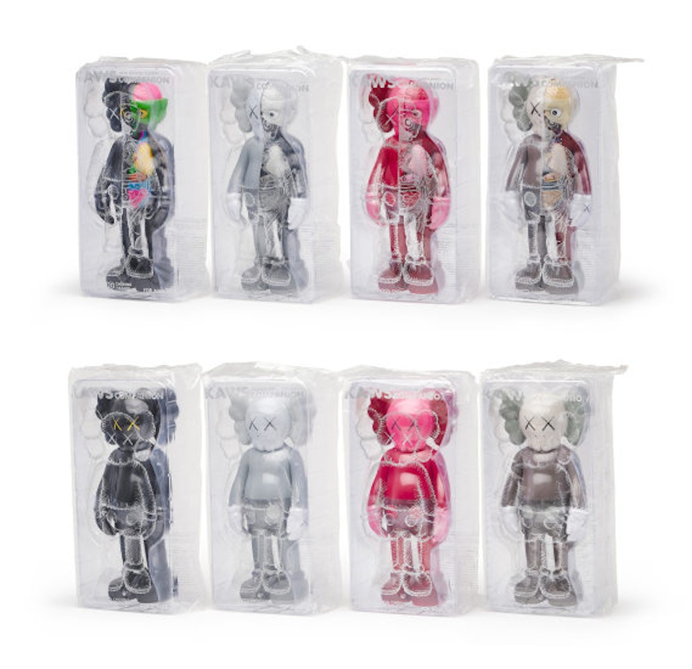 Eight Works: COMPANION (i) (Black Flayed); (ii) (Grey Flayed); (iii) (Blush Flayed); (iv) (Brown Flayed); (v) (Black); (vi) (Grey); (vii) (Blush); (viii) (Brown) by Kaws