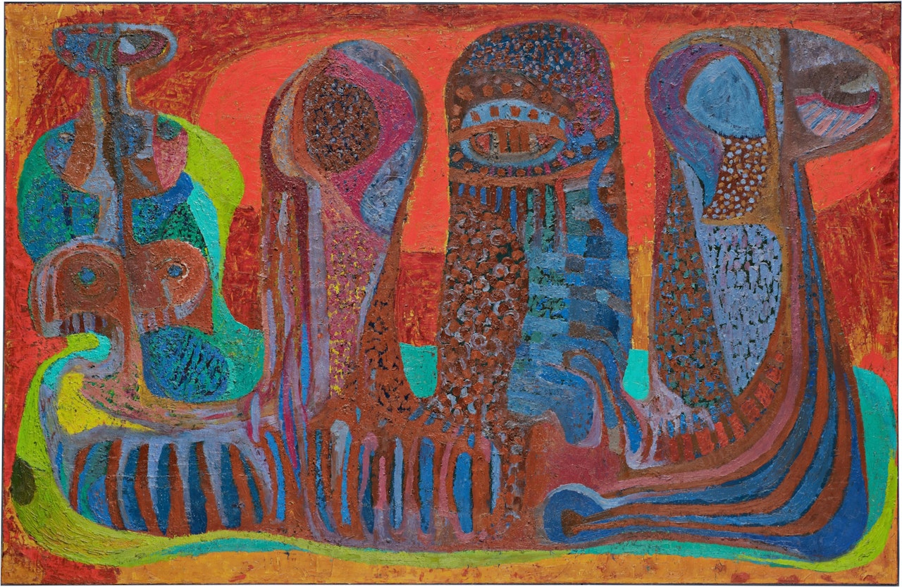 Los barqueros del sol by Pedro Coronel