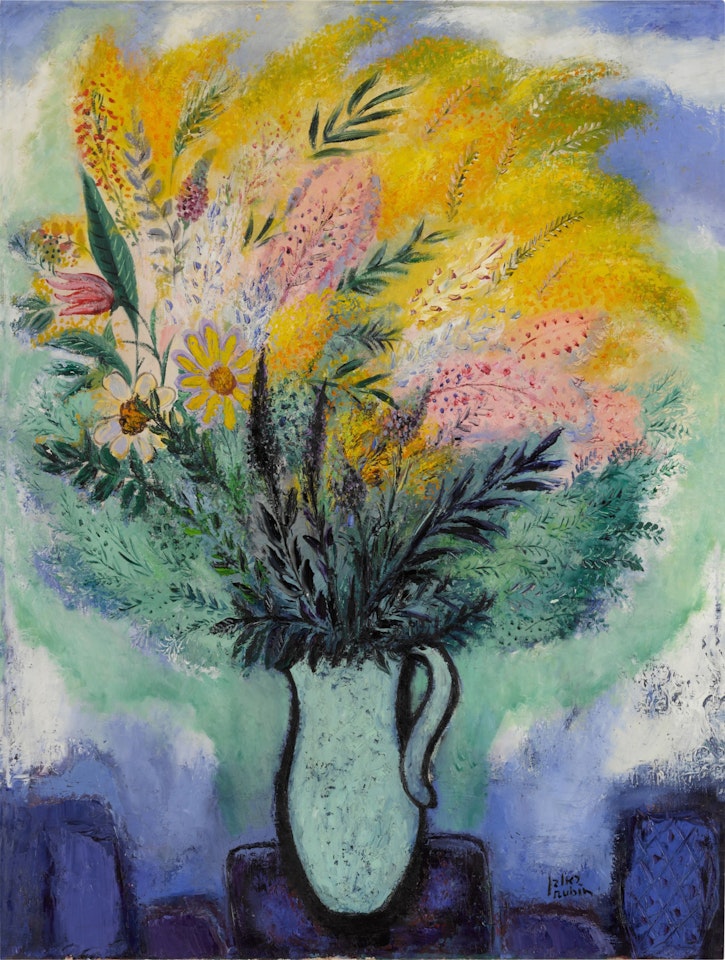 Spring Bouquet with Mimosa by Reuven Rubin