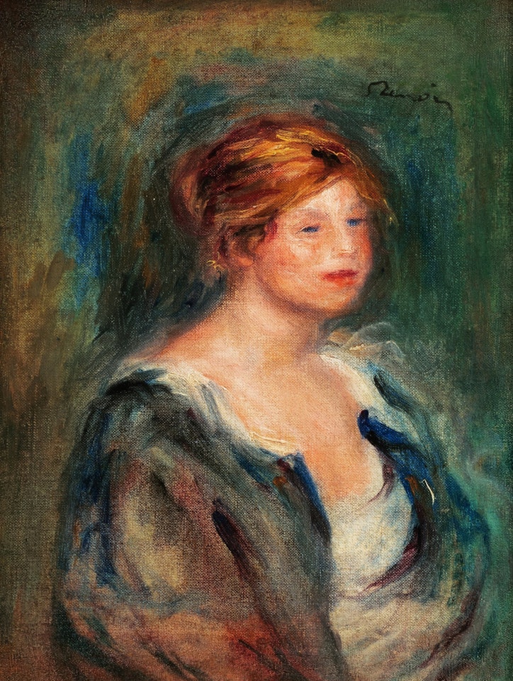 Jeune fille en bleu (Tête de femme blonde) by Pierre-Auguste Renoir
