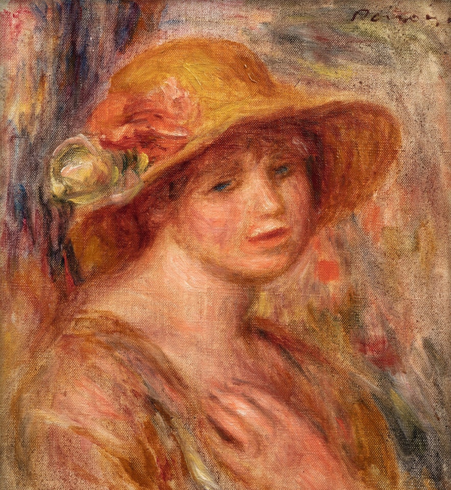 Femme au chapeau de paille by Pierre-Auguste Renoir