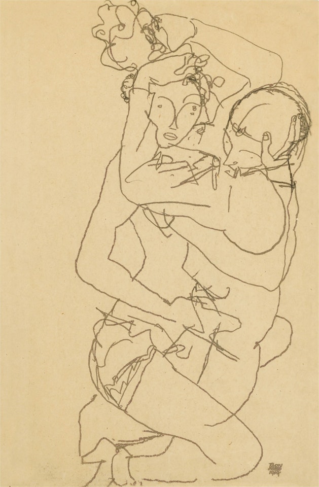 Paar Im Umarmung (Couple embracing) by Egon Schiele