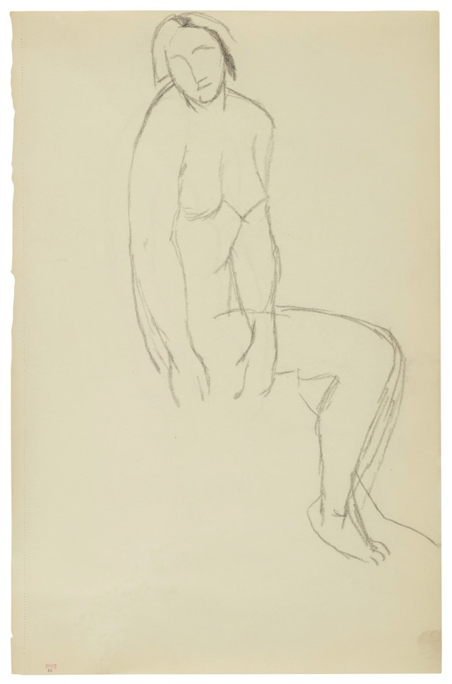 Femme nue assise de trois quarts by Amedeo Modigliani