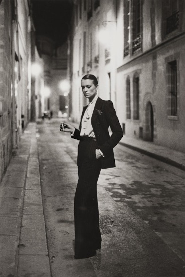 Yves St. Laurent, Rue Aubriot, French Vogue, Paris by Helmut Newton