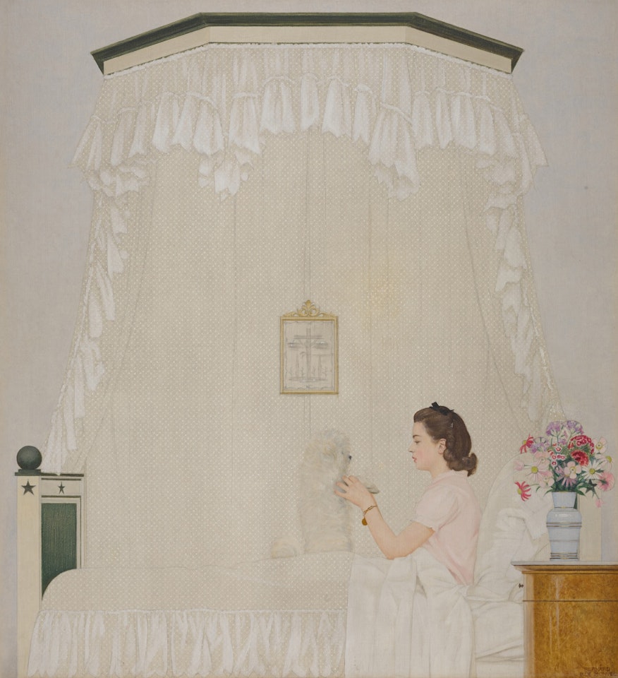 Sylvie et son Chien Champagne by Bernard Boutet de Monvel