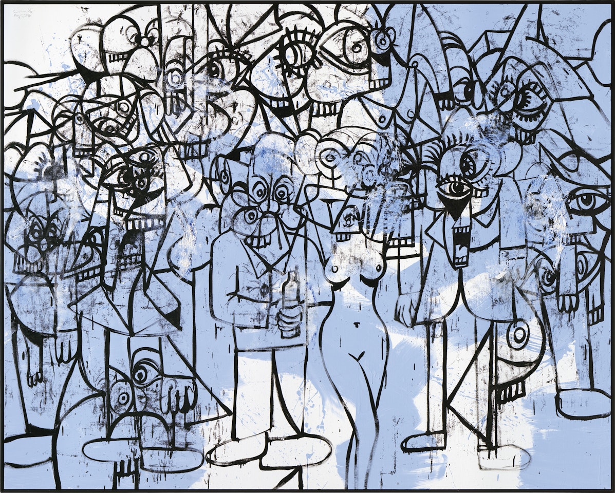 Blue and White Improvisation by George Condo