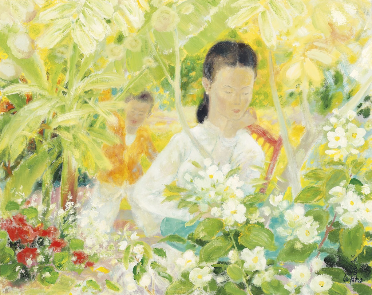 Le Femme et les Seringas (Lady with Syringas) by Le Pho