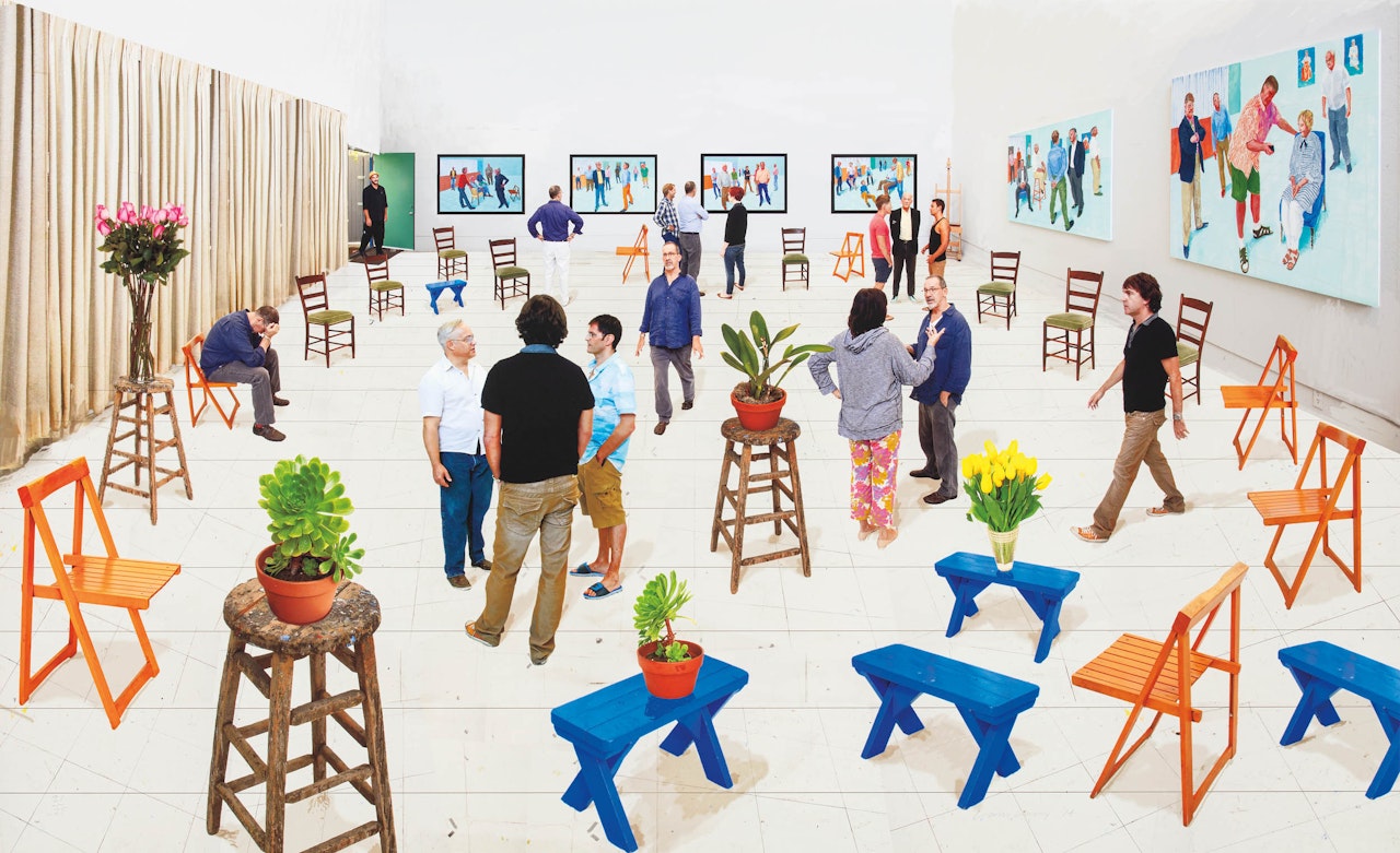 4 Blue Stools by David Hockney
