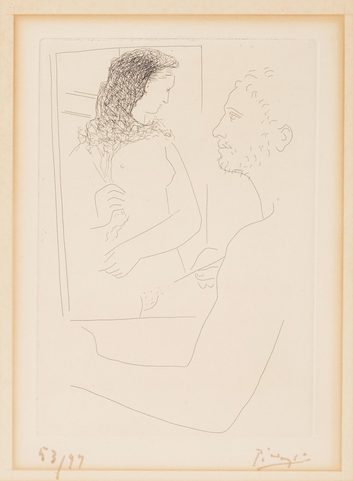 Peintre devant son Tableau,  from Le Chef-d'Œuvre Inconnu (Bloch 92; Baer 133) by Pablo Picasso