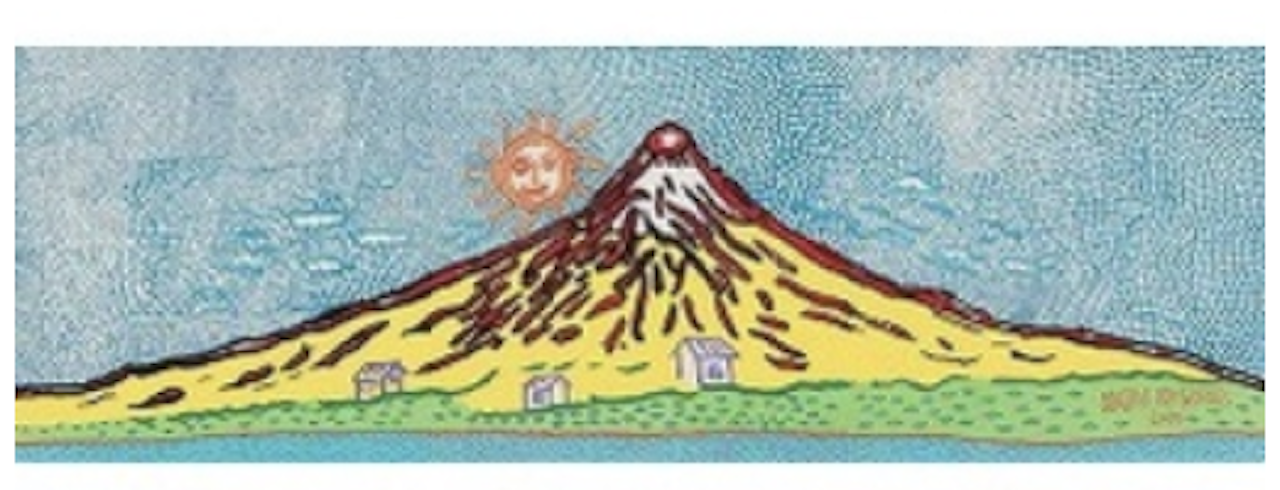 Mt. Fuji in Seven Colours - My life shining forever, this human love shall not perish even after billions of light years by Yayoi Kusama
