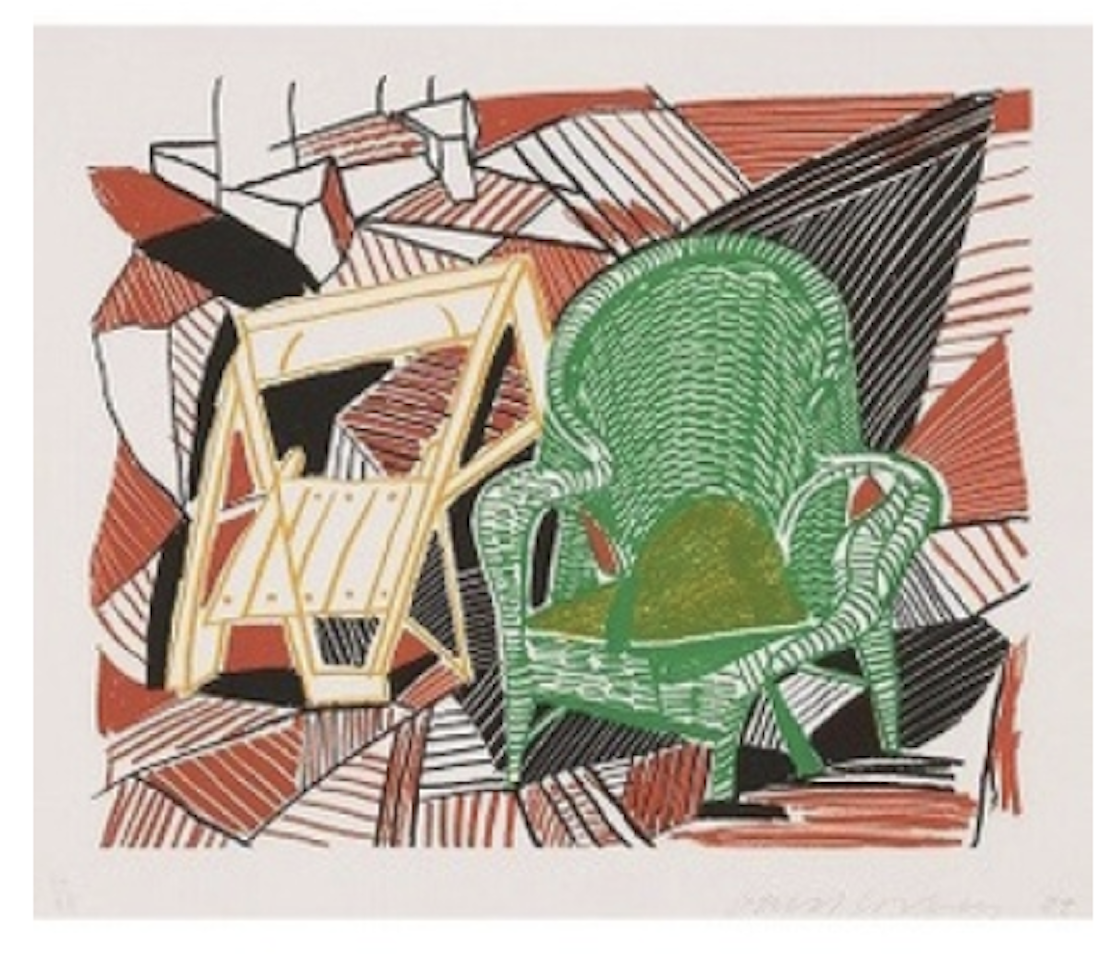 Two Pembroke Studio Chairs, from the "Moving Focus" Series (M.C.A.T. 264) by David Hockney