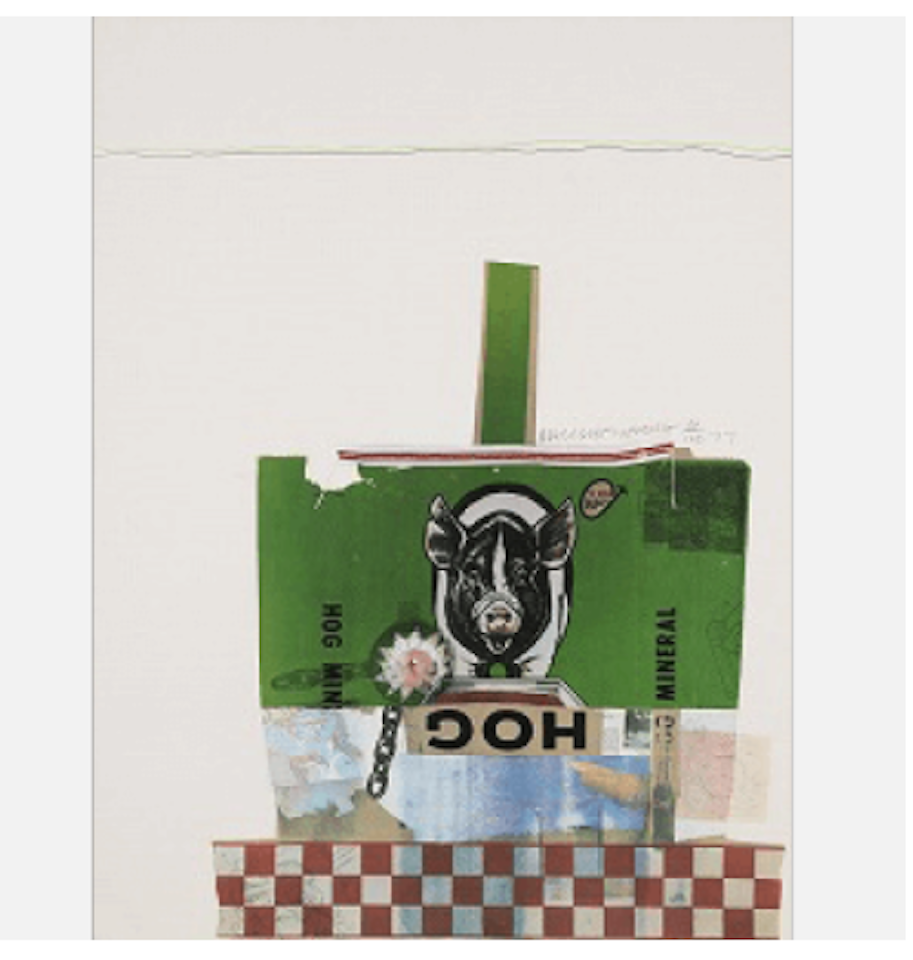 Four Plates from the chow bag;HOG CHOW by Robert Rauschenberg