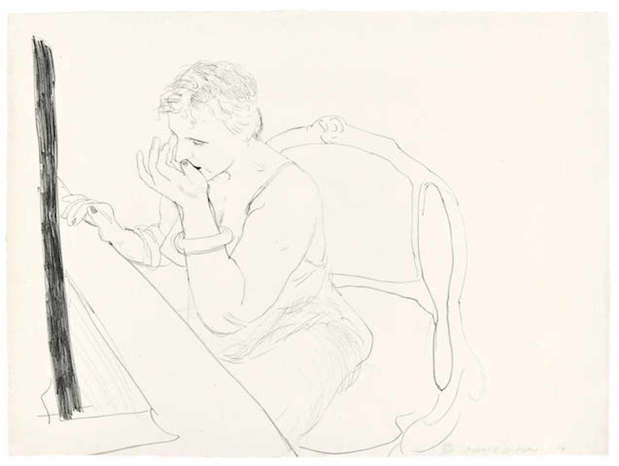 Celia Adjusting her Eyelash by David Hockney