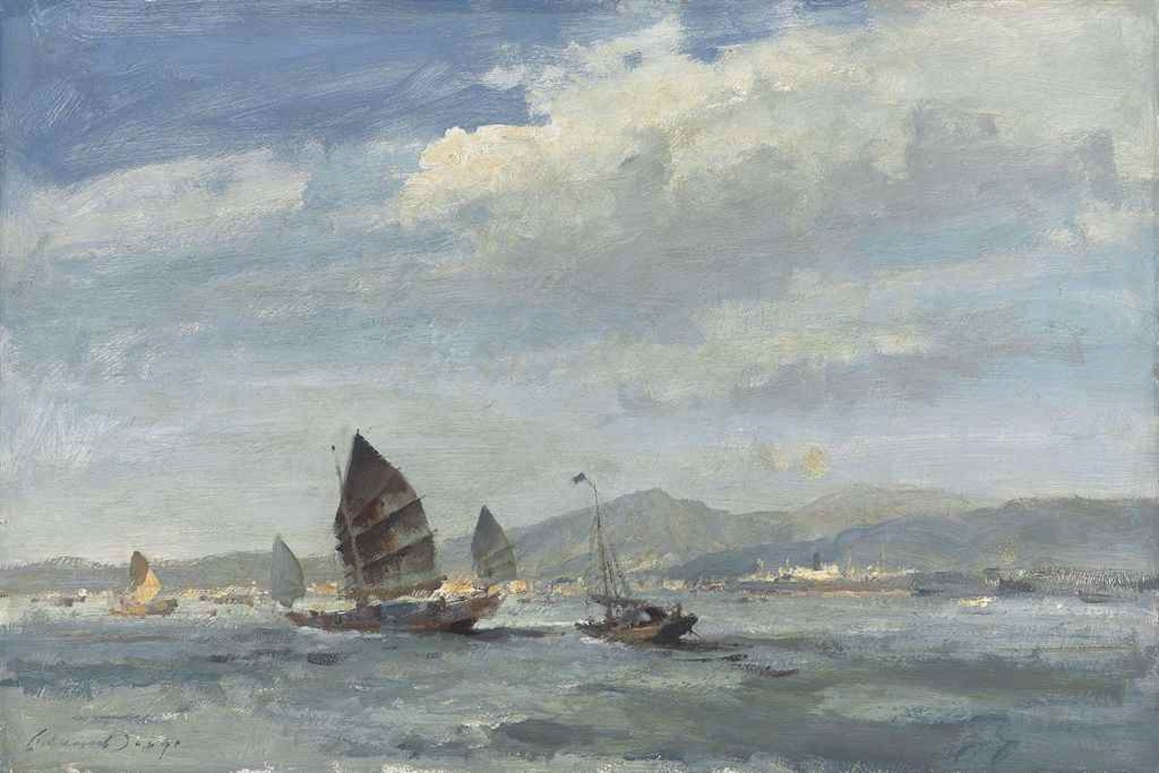 A breeze in the harbour by Edward Seago