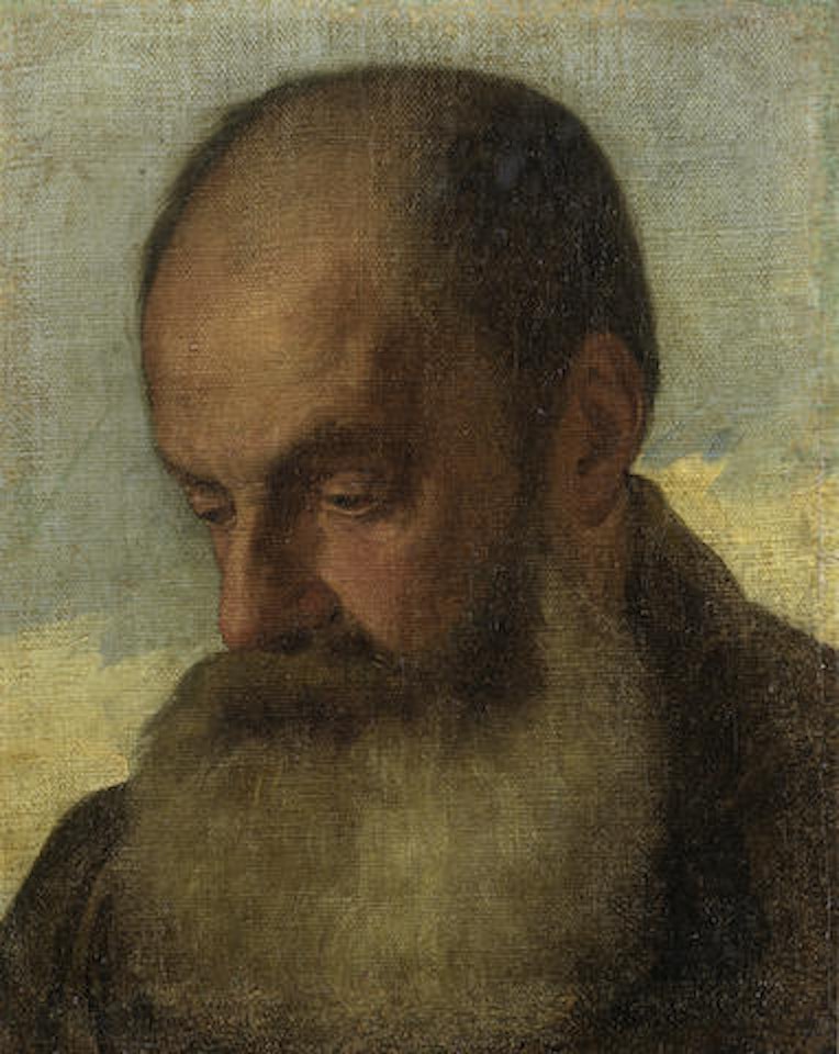The head of a bearded man by Venetian School