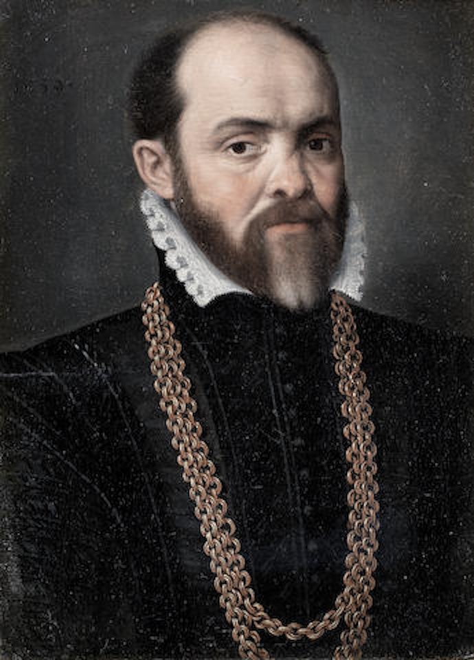 Portrait of a bearded gentleman, traditionally identified as Tycho Brahe, bust-length, in black costume by Netherlandish School